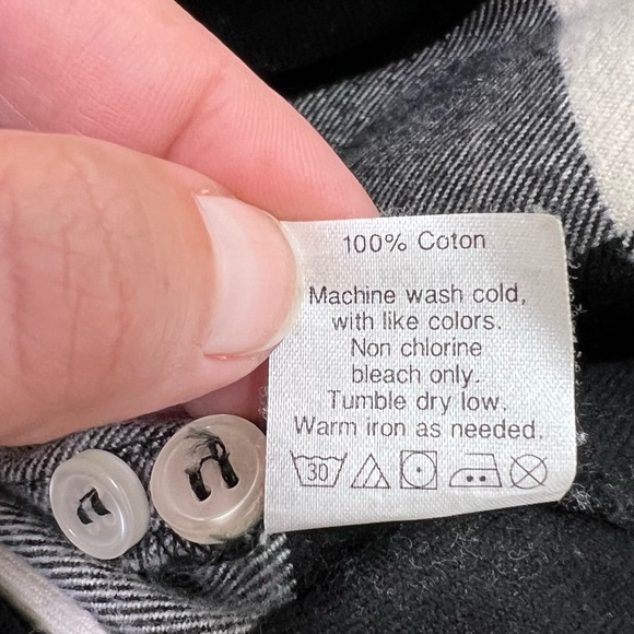 J. Crew Buffalo Plaid Flannel 1/2 Zip Shirt Jacket Black & Ivory Size M - Picture 12 of 12